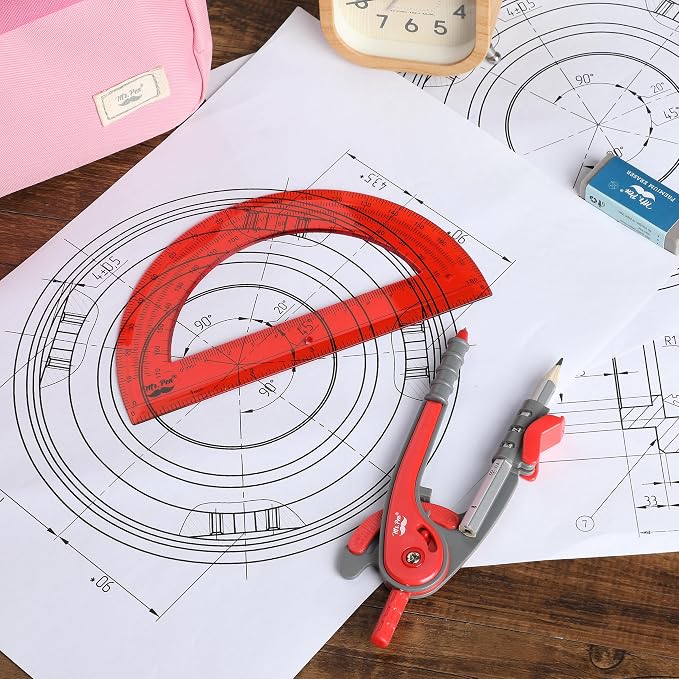 Mr. Pen- Geometry Compass and Protractor Set, 6 Inch Compass, 6 Inch Protractor - Image 6