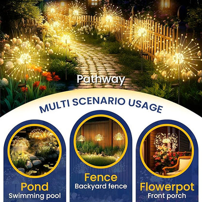 GIGALUMI Garden Decor Outdoor Lights 120LED 4Pack, Solar Garden Lights - Image 5