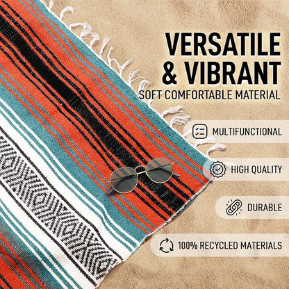 Hydration Nation Authentic Large Handwoven Mexican Blanket - Image 2
