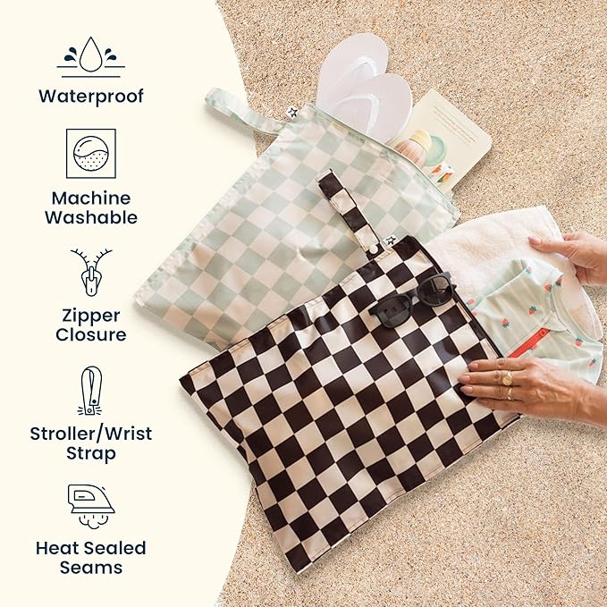 Tiny Twinkle Mess Proof Wet Bags | 2-Pack Reusable Waterproof Wet Bags - Image 3