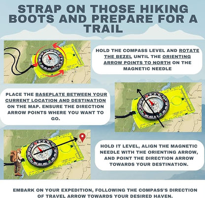 Trekker's Compass Crew Orienteering Compass, Magnetic Navigation Set - Image 6