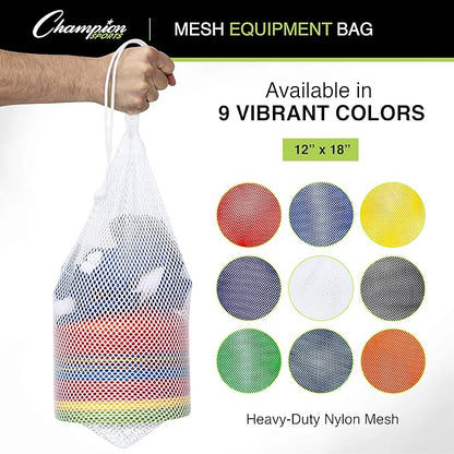 Champion Sports Mesh Equipment Bag – Heavy-Duty Nylon Drawstring Bag - Image 2