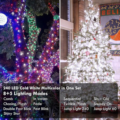 88FT 240LED Connectable String Lights Indoor Outdoor Clear Wire, Cold - Image 5