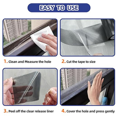 KING MOUNTAIN Black Window Screen Repair Tape, 3inX40FT Heavy Duty Screen - Image 5