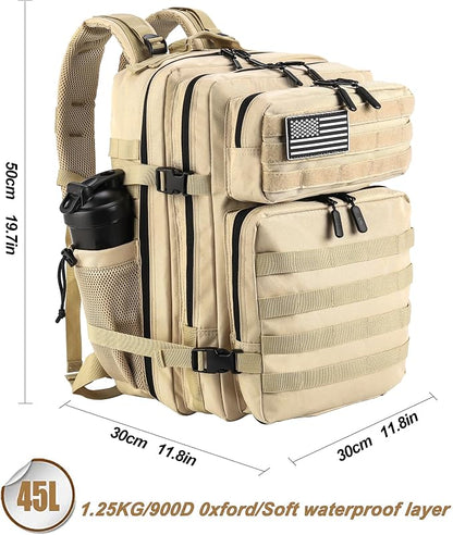 LHI Military Tactical Backpack for Men and Women 45L Army 3 Days Assault Pack - Image 2