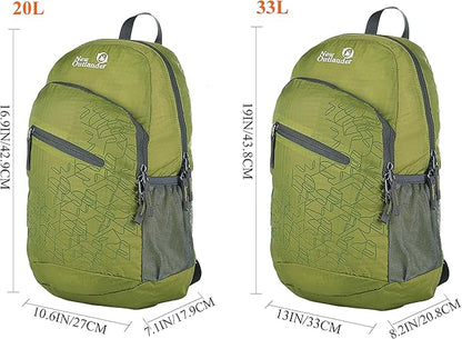 Outlander Packable Handy Lightweight Travel Hiking Backpack Daypack-Green-L - Image 6