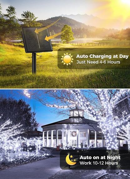 Solar String Lights Outdoor, 2 Pack Total 80 FT 200 LED Solar Powered String - Image 4