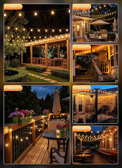 Brightown Outdoor String Lights, 100FT Shatterproof LED Patio Lights - Image 7