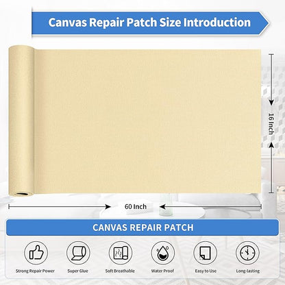 KING MOUNTAIN Canvas Repair Patch 16×60 Inch Self-Adhesive Waterproof Fabric - Image 4