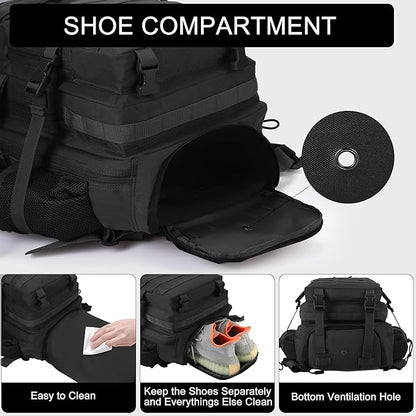 LHI Military Tactical Backpack for Men and Women 45L Army 3 Days Assault Pack - Image 2