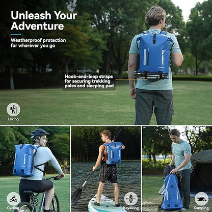 MARCHWAY Roll Top Waterproof Backpack, Floating Dry Bag 20L/30L/45L - Image 6