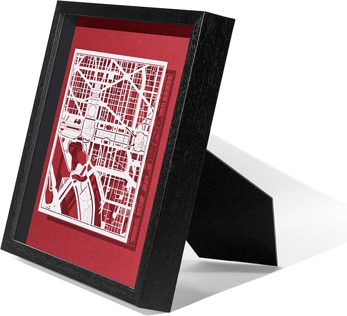 O3 Design Studio Washington D.C. Cut Map Framed, 9x9 inches, Paper Cutting Art - Image 2