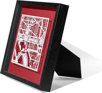 O3 Design Studio Washington D.C. Cut Map Framed, 9x9 inches, Paper Cutting Art - Image 2