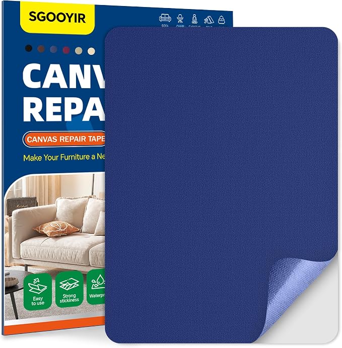 Self-Adhesive Canvas Repair Tape, 8.3" x 11" Waterproof Canvas Repair Patch by Sgooyir