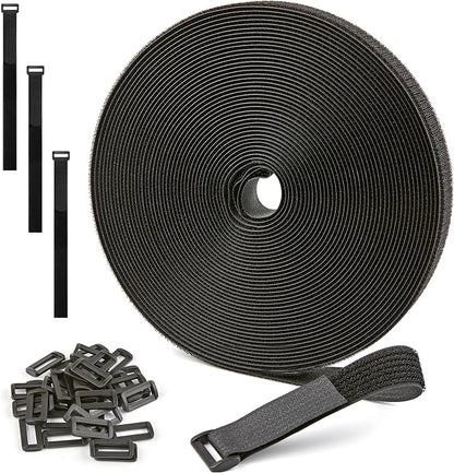 1" x 40ft Nylon Hook and Loop Cable Straps Roll by NBTORCH