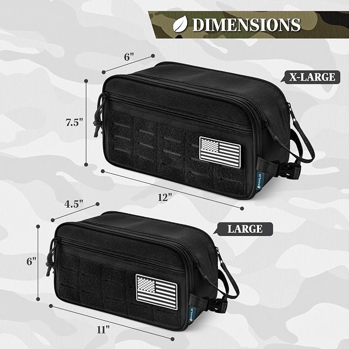PAVILIA Tactical Toiletry Bag for Men, Travel Hygiene Bag, Military Gear Dopp - Image 6