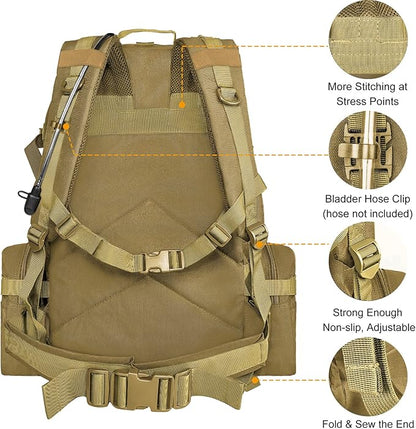 CVLIFE Tactical Backpack Military Army Rucksack 60L Large Assault Pack - Image 4