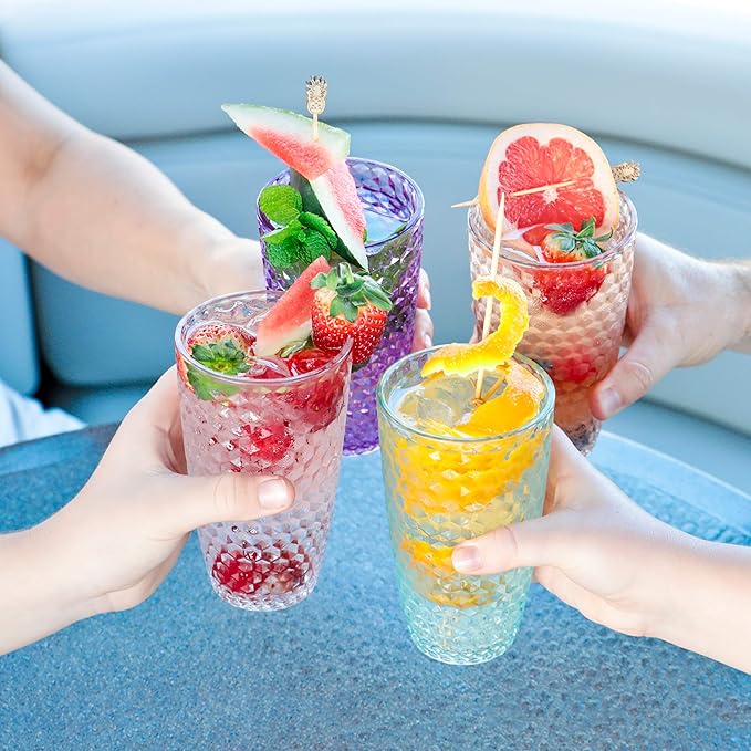 BELLAFORTE Shatterproof Tritan Plastic Tall Tumbler, 19oz Drinking Glasses Set - Image 6