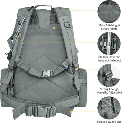 CVLIFE Tactical Backpack Military Army Rucksack 60L Large Assault Pack - Image 4