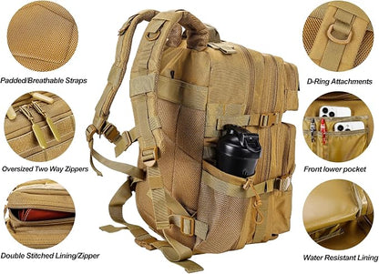 LHI Military Tactical Backpack for Men and Women 45L Army 3 Days Assault Pack - Image 5