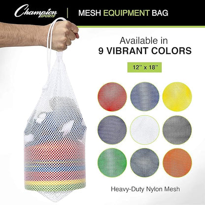 Champion Sports Mesh Equipment Bag – Heavy-Duty Nylon Drawstring Bag - Image 2