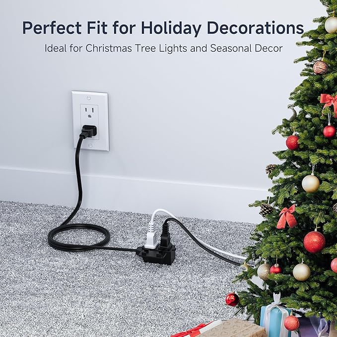 Cable Matters 2-Pack 16 AWG 2 Prong Long Extension Cord 15 ft, 13A 3-Outlet - Image 7