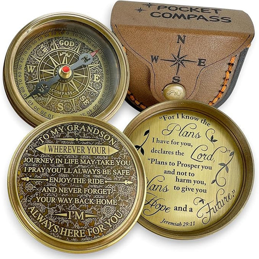 Brass Compass Gift to My Son Never Forget I Love You, Sentimental Keepsake from by MAH