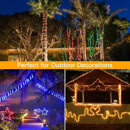 Ollny Rope Lights Outdoor Color Changing, 66FT 200 LED Waterproof Plug in - Image 8