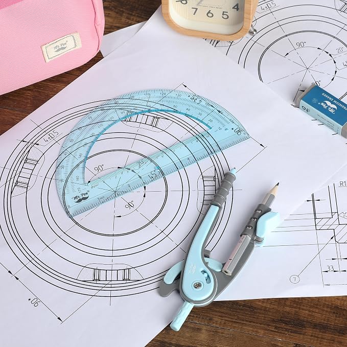 Mr. Pen- Geometry Compass and Protractor Set, 6 Inch Compass, 6 Inch Protractor - Image 6