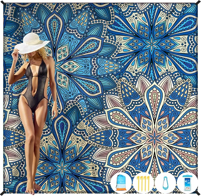 Famstar Beach Blanket Oversized Extra Large 78" X 81", Waterproof Sandproof by Famstar