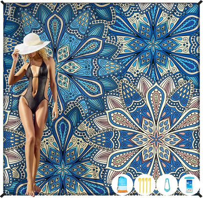 Famstar Beach Blanket Oversized Extra Large 78" X 81", Waterproof Sandproof by Famstar