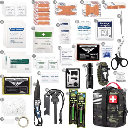 EVERLIT 250 Pieces Survival First Aid Kit IFAK EMT Molle Pouch Survival Kit - Image 3