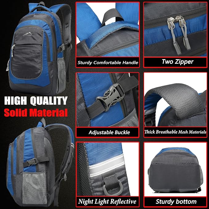 ProEtrade Backpack Bookbag for College Sturdy Travel Business Hiking Fit Laptop - Image 3