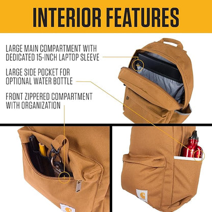 Carhartt 21L Classic Laptop Backpack, Water-Resistant Pack W/ 15" Laptop Sleeve - Image 3