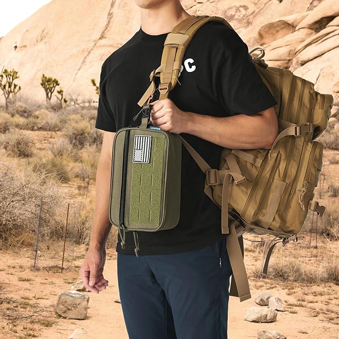 PAVILIA Tactical Toiletry Bag for Men, Travel Hygiene Bag, Military Gear Dopp - Image 7