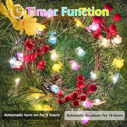 EXF Easter Decorations Bunny Pastel Fairy Lights, Battery Operated - Image 9