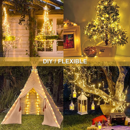JMEXSUSS 2 Pack Solar String Lights Outdoor Waterproof, Each 33FT 100 LED Warm - Image 6