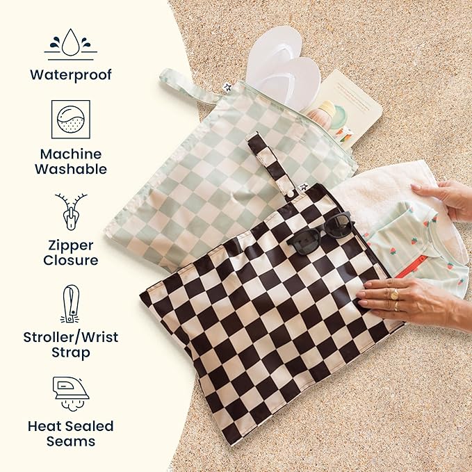 Tiny Twinkle Mess Proof Wet Bags | 2-Pack Reusable Waterproof Wet Bags - Image 7
