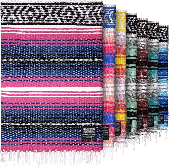 Hydration Nation Authentic Extra Large Mexican Blanket by ZulayKitchen