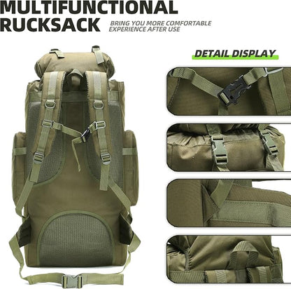 100L Camping Hiking Backpack, Molle military Tactical rucksack backpack - Image 5