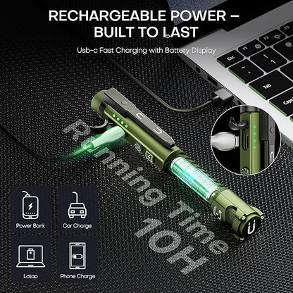 EDC Flashlight Rechargeable, 800 Lumen Small Flashlight - Image 3