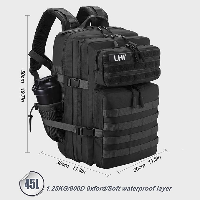 LHI Military Tactical Backpack for Men and Women 45L Army 3 Days Assault Pack - Image 5
