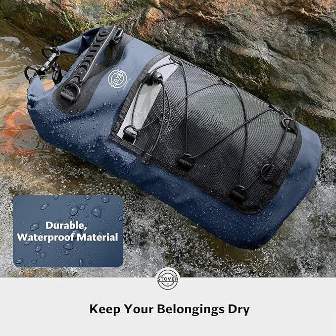 STOVER 5/10/25/30/40/55L Waterproof Dry Bag- Roll-Top Backpack w/Phone Case- - Image 2