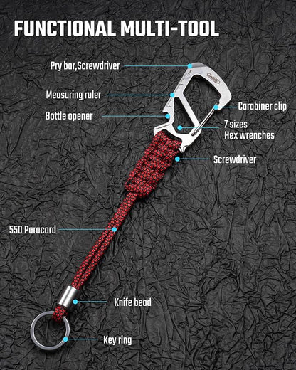 KeyUnity KC04 Paracord Keychain Carabiner Clip, Braided Lanyard - Image 4