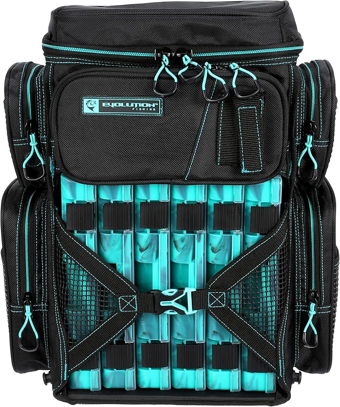 Evolution Fishing Drift Series Tackle Backpack, Outdoor Rucksack w/ 6 Fishing - Image 6