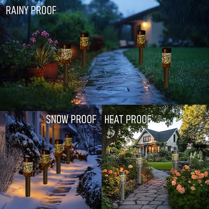 Dazzle Bright Solar Pathway Lights Outdoor, 12 Pack LED Warm White Waterproof - Image 5
