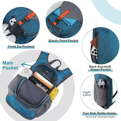FIORETTO 10L Hiking Backpack for Women Men Mini Packable Backpack Lightweight - Image 4