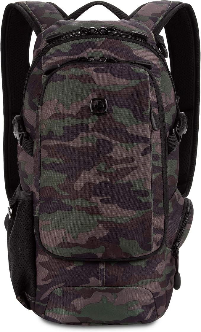 SwissGear 3598 Backpack, Narrow Daypack, Camo/Green - Image 8