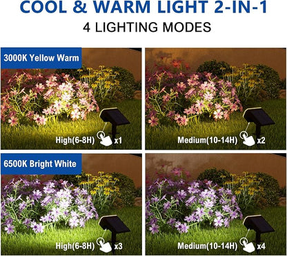 Solar Spotlights, Super Bright LED, 2 CCT Warm & Cool Light, Solarspot Lights - Image 2