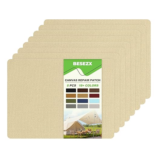 Besezx Canvas Repair Patch, Outdoor Gear Patch, 7.87x5.9 Inches 8PCS, by Besezx